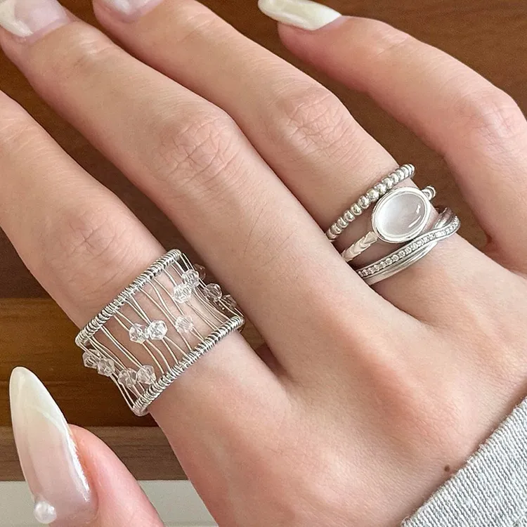 纯铜磁石戒指 爆款复古清冷感小众气质独特老钱风指环叠戴款高级