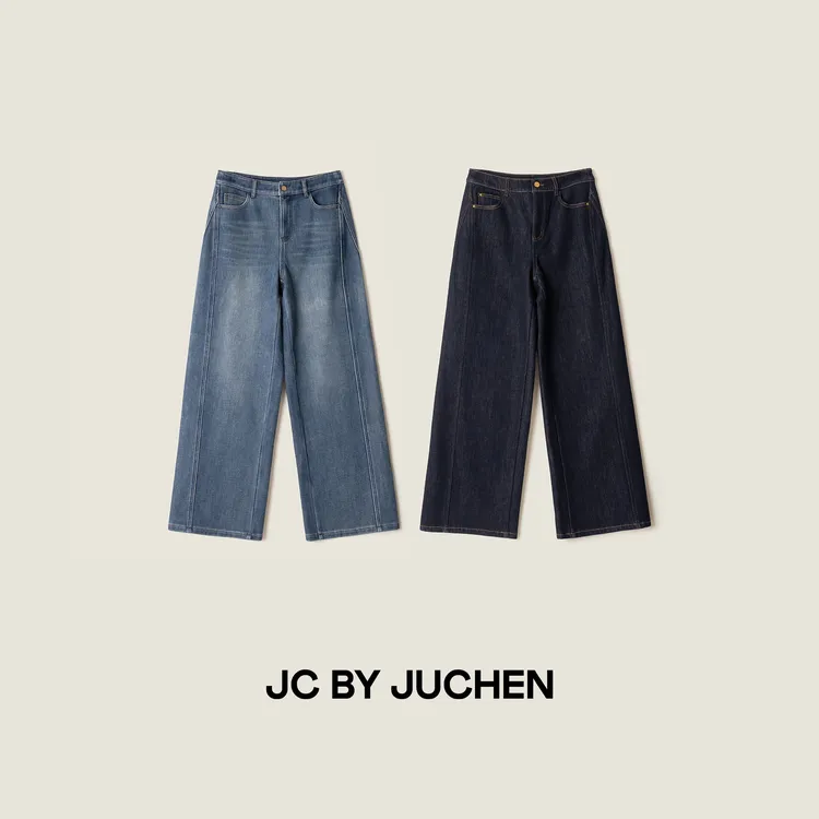 美腿模版巴塞丹宁水洗立面直筒加厚绒弹力显瘦牛仔裤 FW205009-44