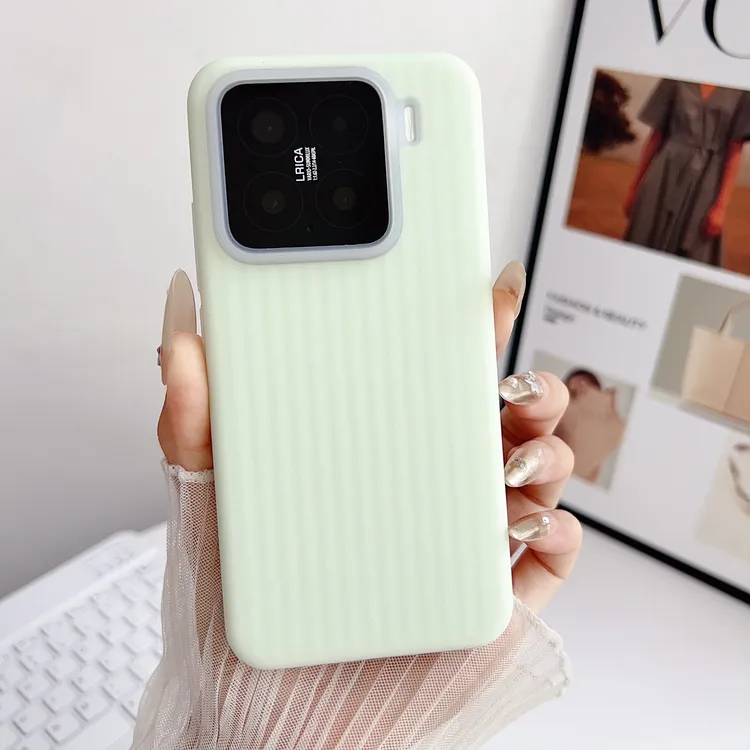适用小米15手机壳瓦楞纹液态硅胶15pro高级感果冻纯色简约保护ins