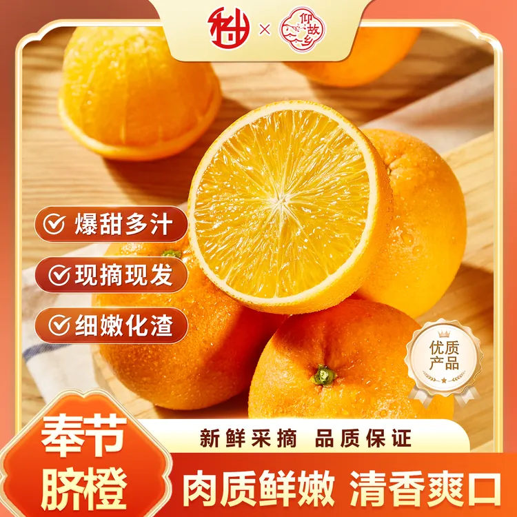 【仰故乡】重庆奉节脐橙5斤装应季新鲜水果皮薄肉厚鲜嫩清甜多汁A