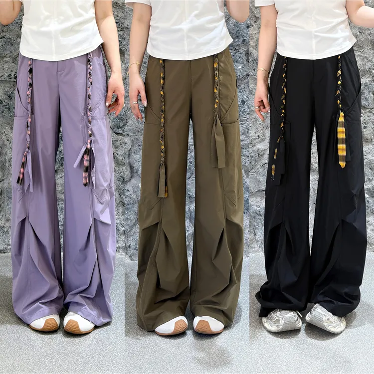 裂渡宣宣【时髦制片人】微胖大码女夏百搭显瘦工装休闲裤ZY505V40