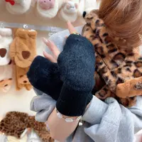 N49软糯黑色半指手套