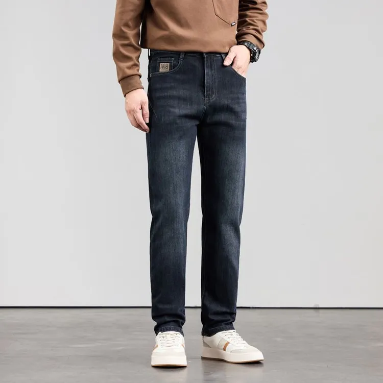 2025秋季新款时尚百搭潮牌直筒牛仔长裤休闲裤男