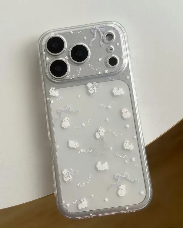 卡通兔子蝴蝶结适用iphone17苹果16手机壳小米OPPO华为VIVO荣耀