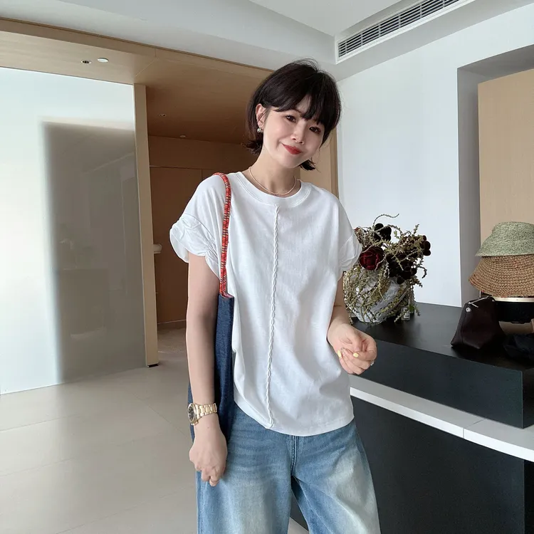 夏季韩系减龄时尚休闲独特精致短袖T恤