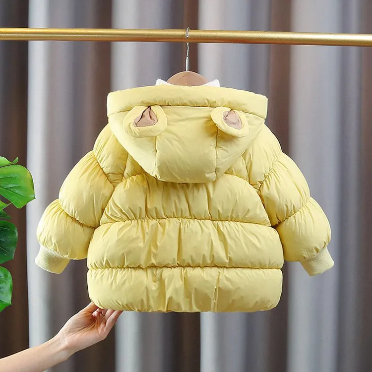 巴拉巴拉联名Ncnomd羽绒服女孩新款秋冬装加厚加夹厚卡通耳加绒加