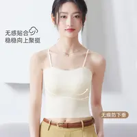 薄款简约上衣网红美背防走光一体内衣背心吊带内搭