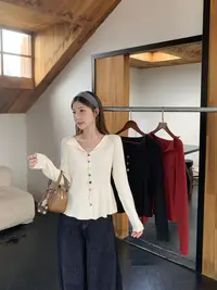 长大码女装彩虹扣百搭针织开衫2025秋季微胖mm显瘦遮肉上衣5010