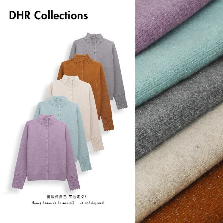 豆豆11【优雅蔷薇】绵羊毛休闲慵懒针织衫长袖打底毛衣女-5315025DM