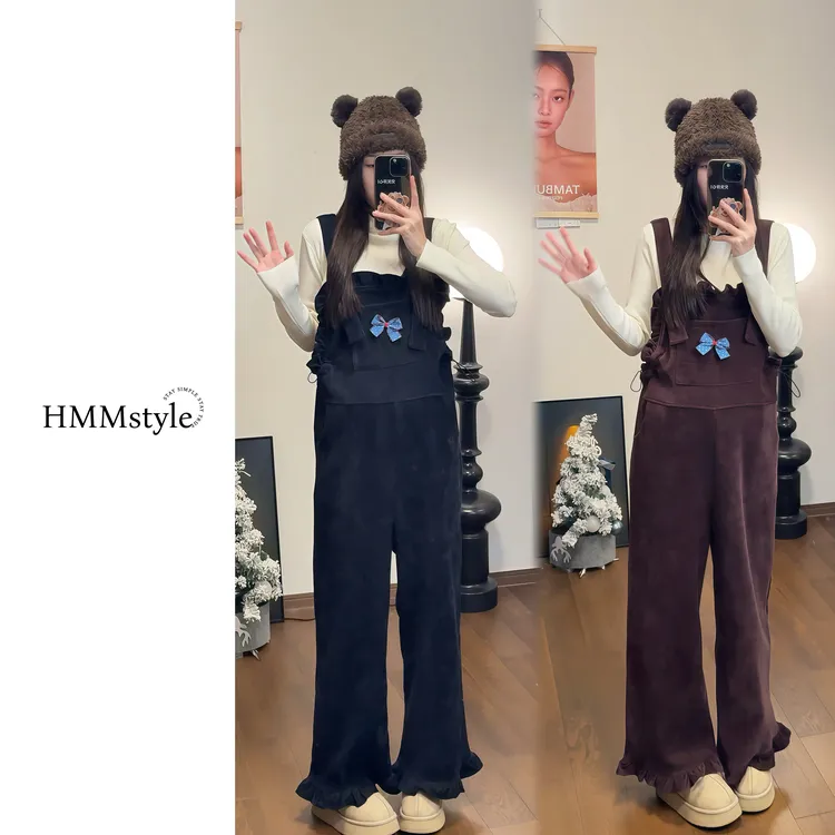 2025年原款高品质针织打底+孕妇时尚背带裤孕妇套装洋气连体裤