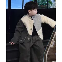 Jimmy妈童装【穿衣有态度】冬季新款儿童设计师款拼色拼接夹棉外套