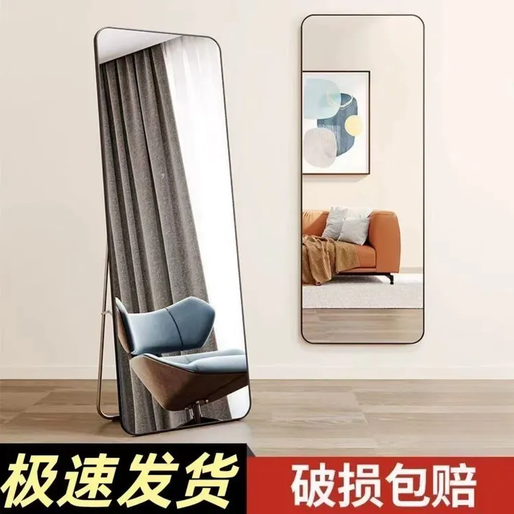 镜子全身镜专用全身落地镜家用穿衣镜网红圆角壁挂卧室女生试衣镜