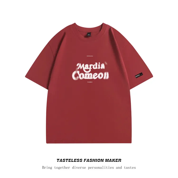 2025夏季新款宽松印花重磅纯棉短袖恤男潮流inst恤圆领宽松半袖