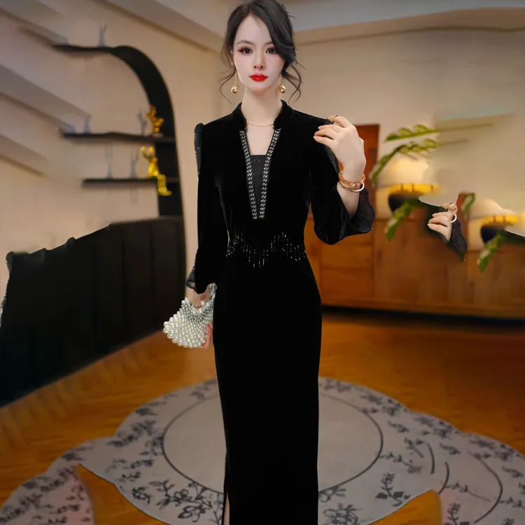 新品推荐时尚妈妈装女连衣裙2025新款秋高端洋气修身显瘦减龄裙子