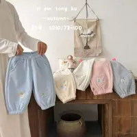 爱心绣花女宝冬季加绒卫裤