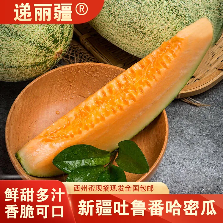 新疆吐鲁番陆地西州蜜哈密瓜皮薄甜多汁新鲜采摘