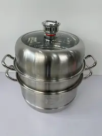 特厚计时蒸锅304不锈钢家用三层双层蒸馒头蒸鱼多用途A3