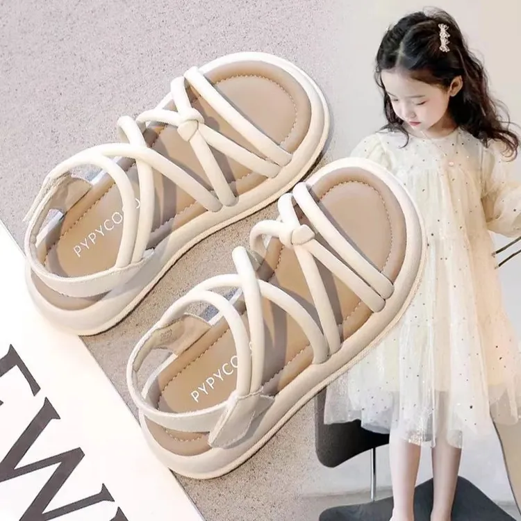 ABC女童凉鞋2025夏季新款儿童时尚罗马凉鞋女宝公主鞋小女孩软底