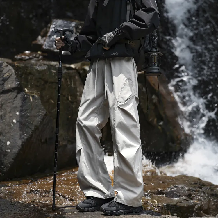 秋季宽松工装裤休闲裤潮流四季通用男士秋季速干日系褶皱工装裤