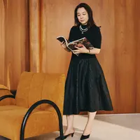 Ms.Qnn“海德公园”浪漫轻盈浮雕提花百搭氛围感半裙 39P808 Q姐