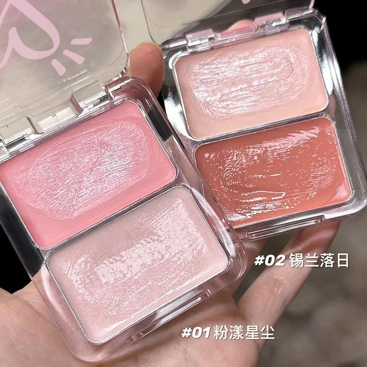 韩女水光肌底牌！早八人的水光新cp 元气水光腮红盘+高光膏双色膏