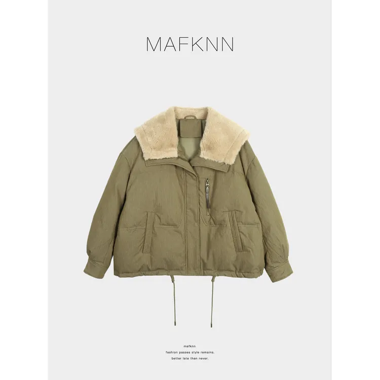MAFKNN/玛肯时尚休闲简约纯色百搭冬季90白鹅绒羽绒服MK13660