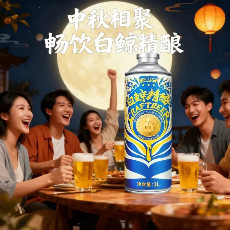 【整箱6瓶】白鲸德式精酿啤酒1L6罐装经典小麦原浆啤酒