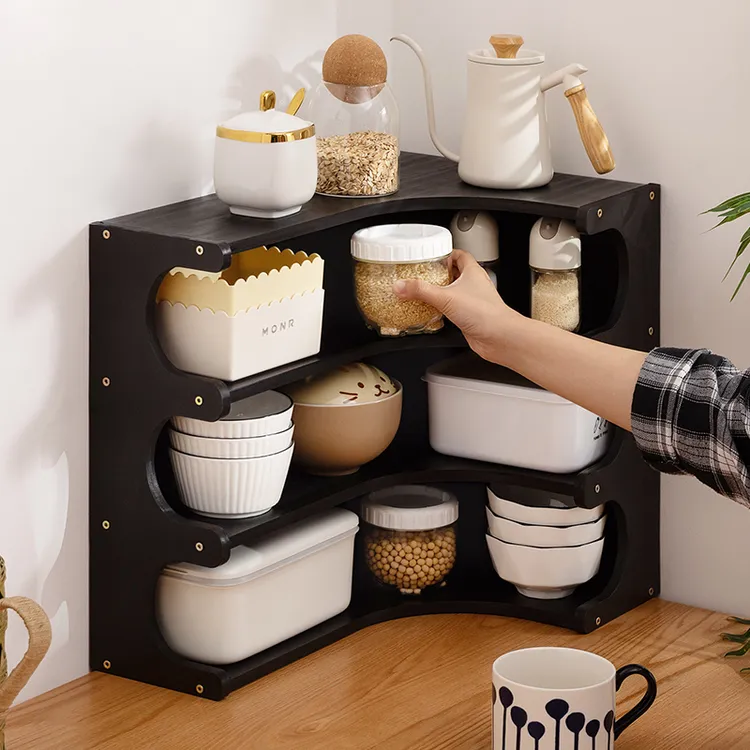 桌面餐边柜厨房储物柜子台面碗柜置物架家用茶水边柜茶具橱柜收纳
