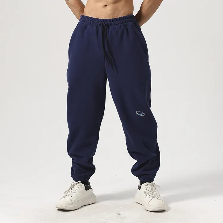 ORGN秋冬季加绒长裤男宽松摇粒绒裤子运动裤美式休闲刺绣松弛卫裤