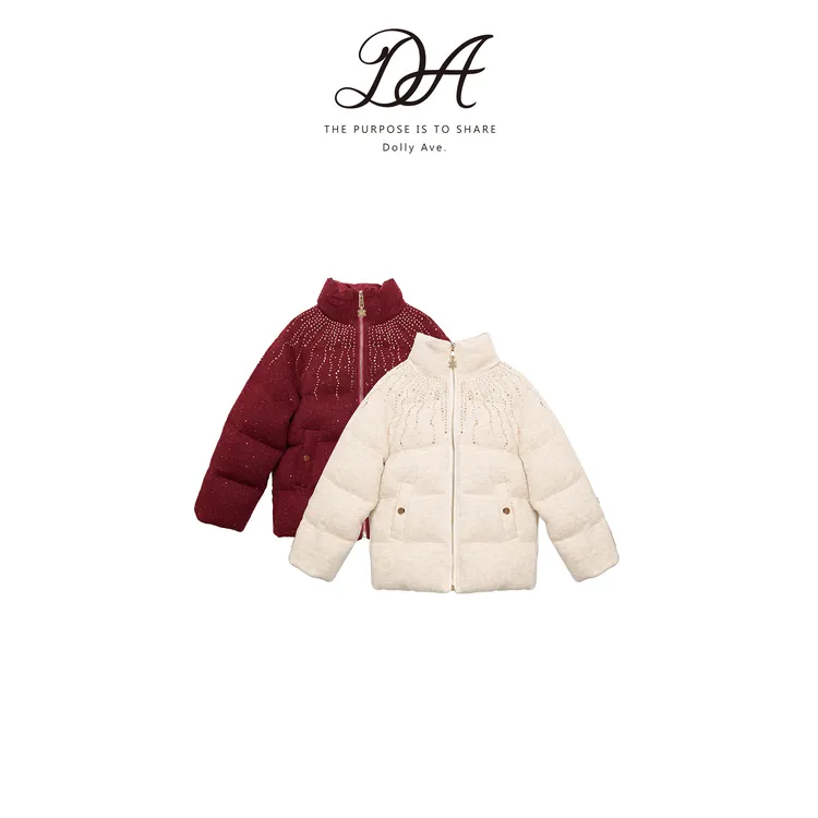 Dolly Ave「黑标系列」高定羊毛混纺新年款90白鸭绒女童冬款羽绒服