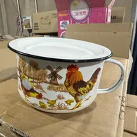 【正品大公鸡加厚】珐琅搪瓷15公分饭缸快餐杯大容量带盖一个