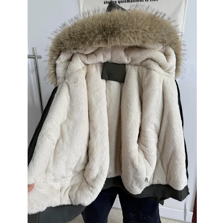 大毛领棉服女2025冬季新款座山雕加绒加厚棉衣美式派克服棉袄外套