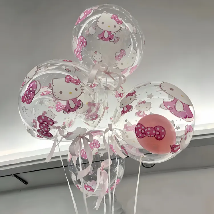 2026跨年夜拍照神器哈喽Kitty气球摆摊飘空氦气表白新年活动装饰