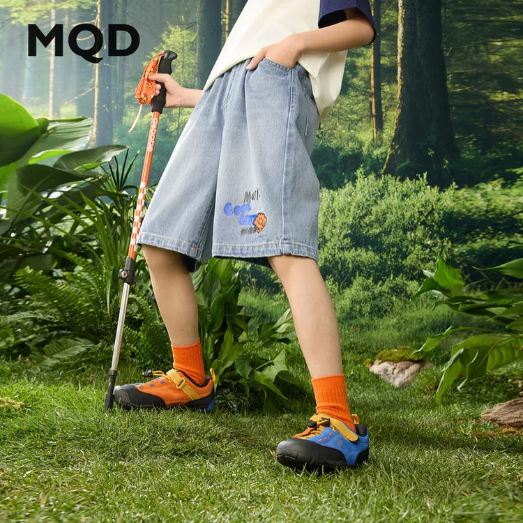 【一秒入夏】MQD童装25夏季新品字母宽松休闲五分牛仔裤9652W1413