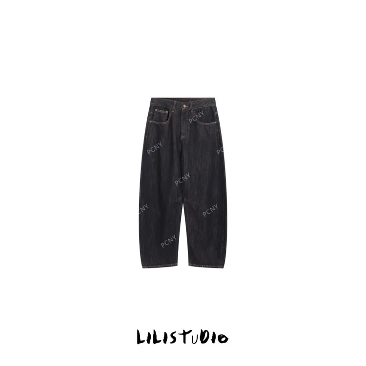 PCNY「九零回潮」不理理冬季新款小众女装宽松休闲百搭阔腿牛仔裤