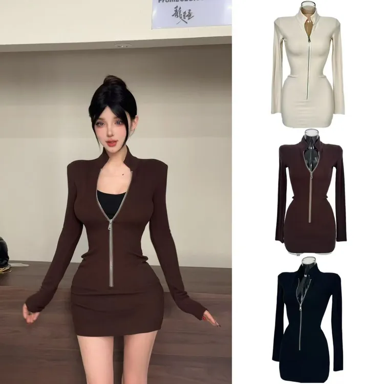 龙牙童推荐【加绒打底裙】秋冬内搭连衣裙显瘦打底小妈裙包臀裙长袖