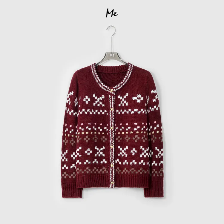 ME【新年乐高毛衣小香（高克重）】超细美利奴绵羊毛针织毛衣MESA5491