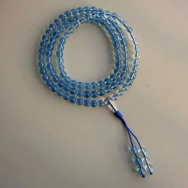 蓝水宝手串108念珠佛珠