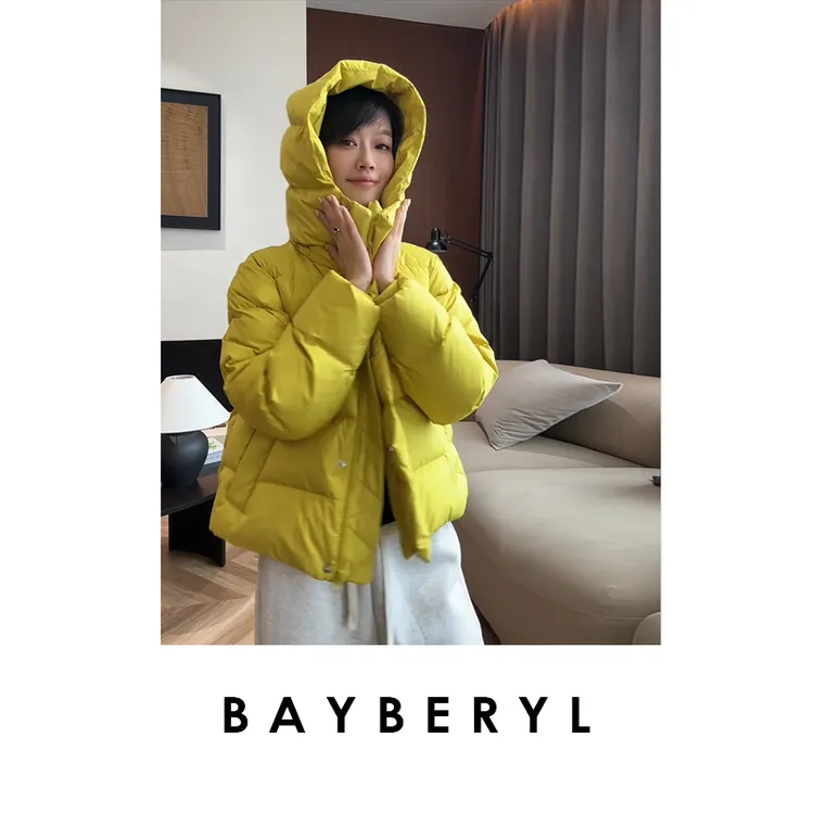 CC09-BAYBERYL老贝利蒙塔*黄绿时尚保暖秋冬连帽羽绒服YRF5G1844