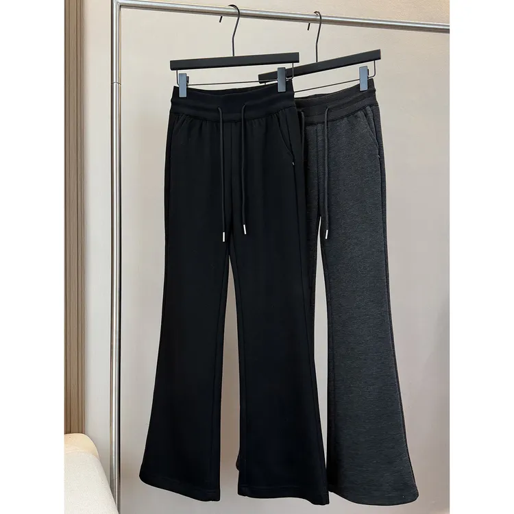 【抽绳喇叭裤】松紧腰抽绳加绒加厚微喇裤高腰显瘦百搭休闲长裤