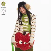 江南先生NewJNXS含羊毛趣味圣诞苹果圆领短款可拆卸围巾毛衣女冬