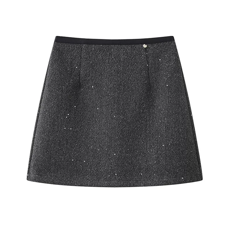 【冬日繁星】韩系高级感闪闪半身裙女秋冬新款高腰显瘦A字包臀裙