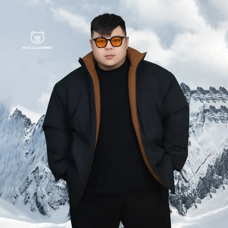 【冬季新品】大码棉服保暖加肥百搭潮流免烫立领收口袖宽松加厚棉衣