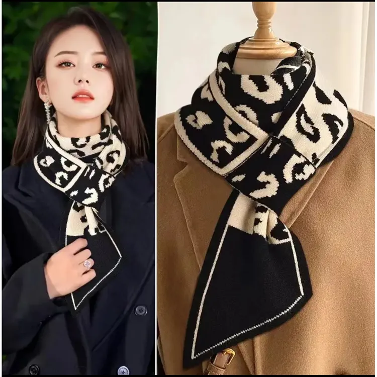 2025秋冬季高级百搭气质保暖针织韩版双面护颈围巾