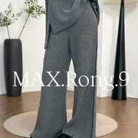 MAX.Rong.9【设计师】长裤 山羊绒金银丝纱线满天星微阔腿裤 500C