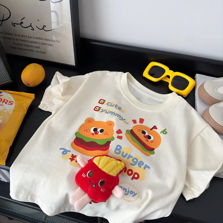 【亲子装】韩系可爱卡通潮牌短袖2025新款男女宝宝宽松上衣潮