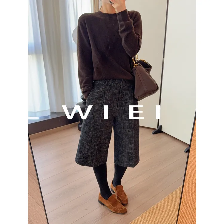 《WI EI》自由*康赛妮鼎奢100%山羊绒无缝成型多领型毛衣W25409054