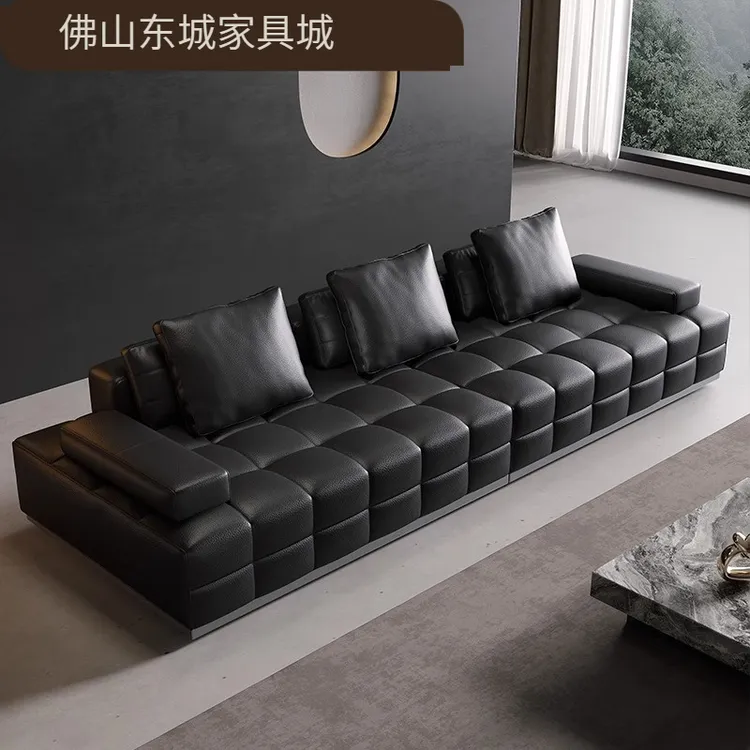 劳伦斯真皮沙发头层牛皮沙发意式极简别墅大户型客厅直排大沙发