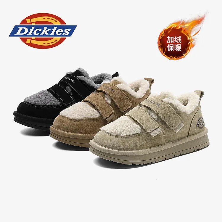 Dickies冬季新款厚底防滑亲子鞋百搭软底舒适加绒保暖休闲雪地靴商品图