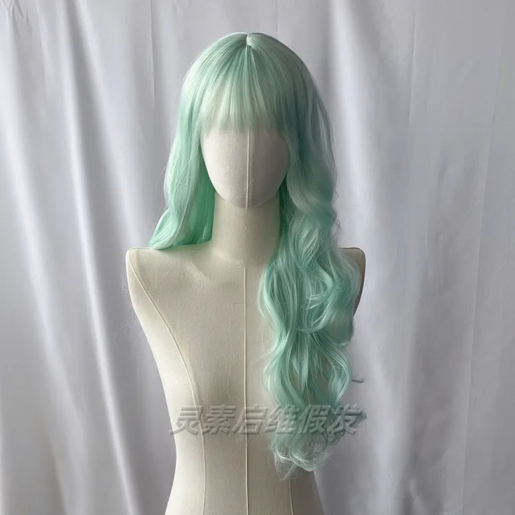 【薄荷奶绿】不用带发网假发夏日新款韩系氛围感全头套大波浪长卷发